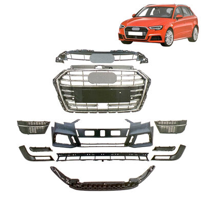 quality Complete S-Line Sport Front Bumper Kit Compatible with OE 8V3807437AM for 2017-2020 Audi A3 8V Sportback HB factory